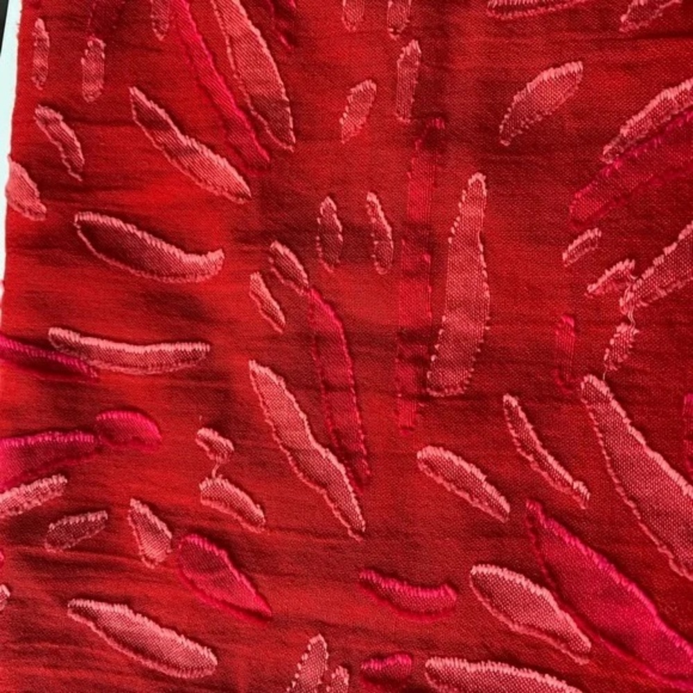 Banana Republic Red Lightweight Fringe Scarf Semi Sheer 100% Cotton - Picture 6 of 7
